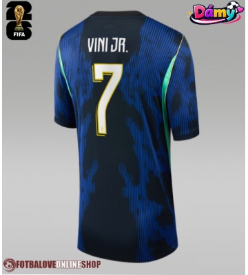 Brazílie Vinicius Junior #7 Venkovní Dres pro Dámy MS 2026 Krátkým Rukávem